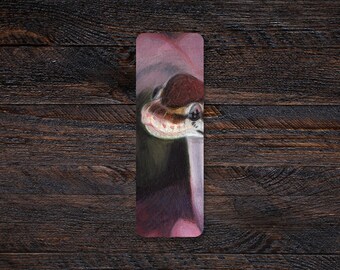 Ball Python 2x6" Matte Illustrated Fine Art Bookmark | Reading, Library, Bookworm