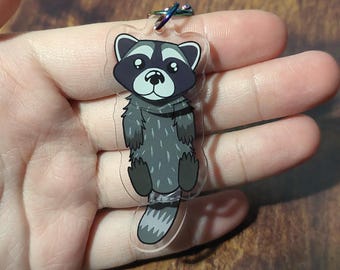 Raccoon Shaped Dangle Keyring | Keychain, Charm, Accessories