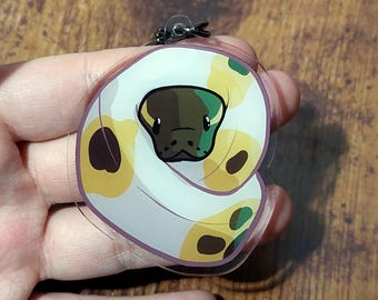 Ball Python Snake Morph Double Sided Acrylic Keyring | Keychain, Charm, Accessories
