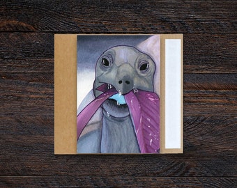 Purple Tortoise 3.5x5" Blank Greeting Card | Birthday, Holiday, Celebration, Gift, Occasion