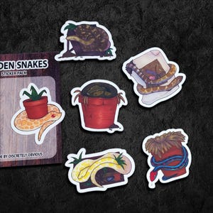 Garden Snakes Sticker Pack | 2" Matte Waterproof Vinyl | Small Stationery, Notebook Stickers