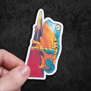 Tiger-Legged Monkey Frog 3" Waterproof Matte Vinyl Sticker | Big Laptop, Notebook Stickers