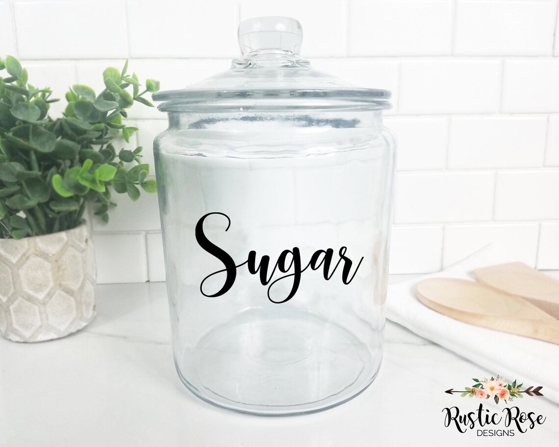 Jar Decals Jar Labels Sugar Decals Flour Decals Kitchen Etsy