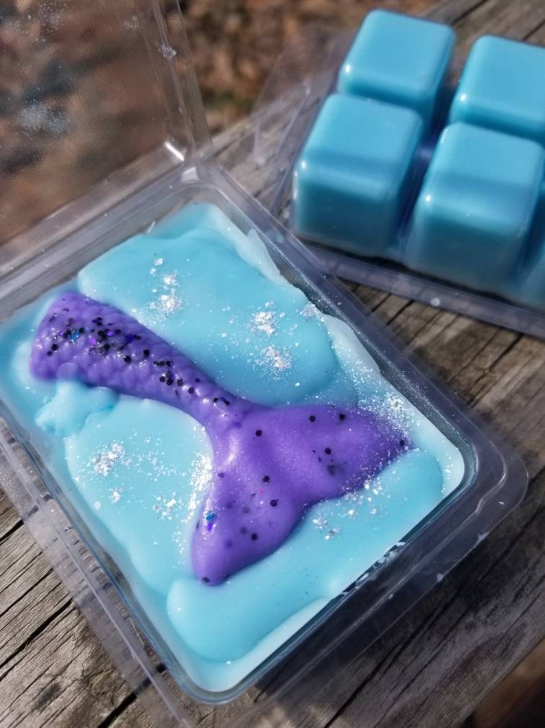 Clamshells Indie Wax Melts Ocean Scent Candle Melts Glitter Wax Melts Hand Poured Wax Summer Fragrance Wax Tarts Mermaid Wax Melts