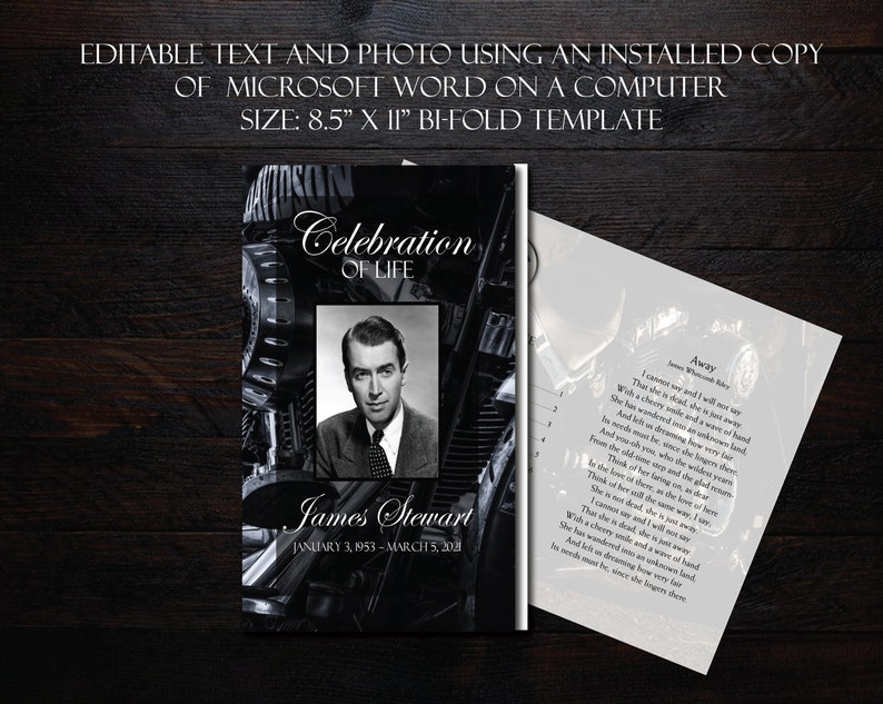 Funeral Program Template Harley Davidson Motorcycle Fans Memorial