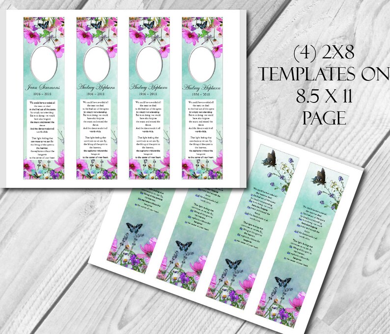 funeral bundle programbookmarkthank you template etsy