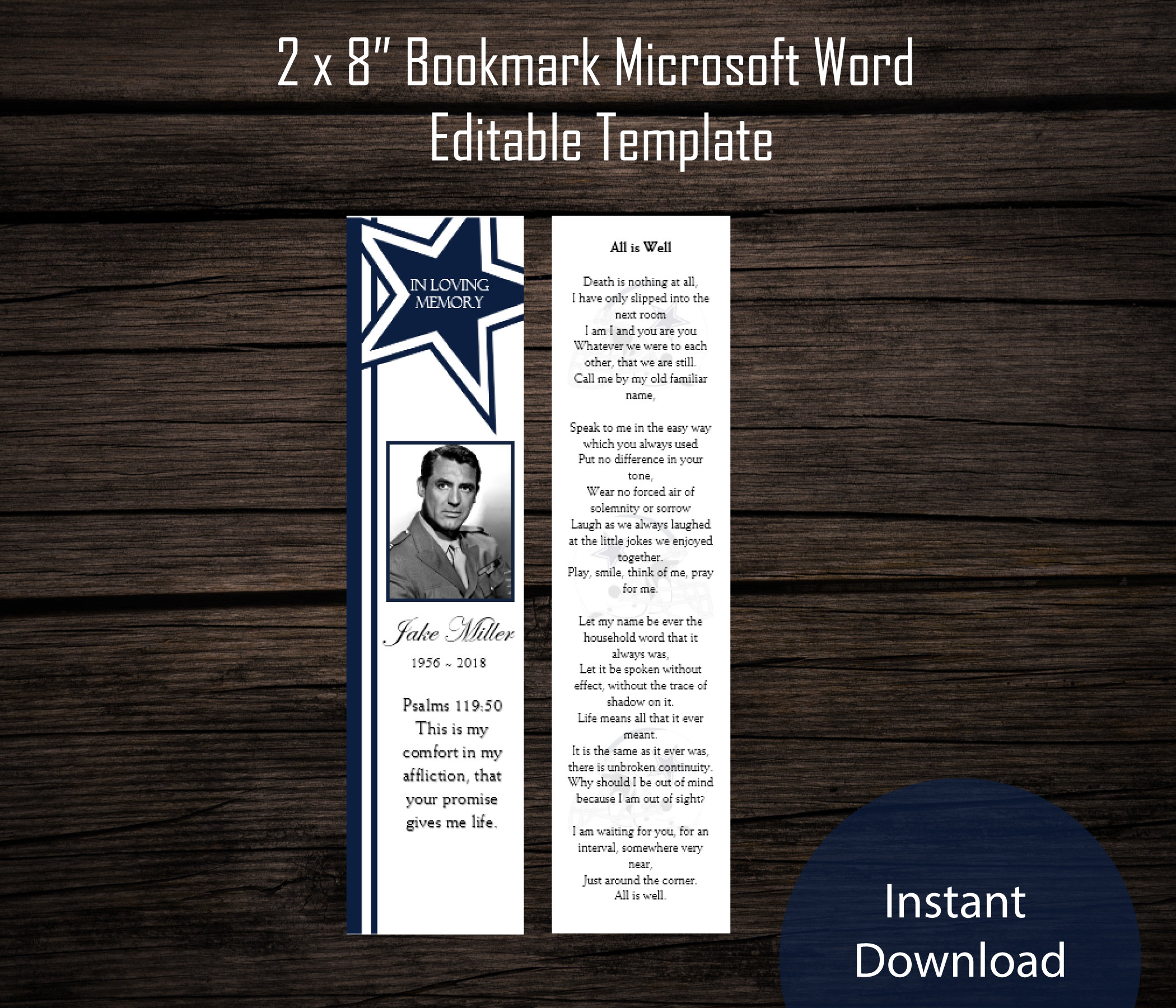 Funeral Bookmark Template Dallas Cowboys Memorial Bookmark Program Funeral Bookmark Template Dallas Cowboys Memorial Bookmark Program