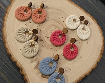 Sonnenwende Creolen - Handgemachte Ohrringe aus Polymer Clay | Leicht & blei- / nickelfrei