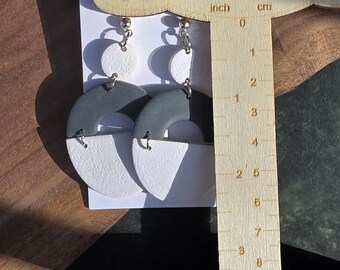 Handmade Forest Teal Polymer Clay Earrings: Lightweight Dangle Drop, Hypoallergenic, Lightweight