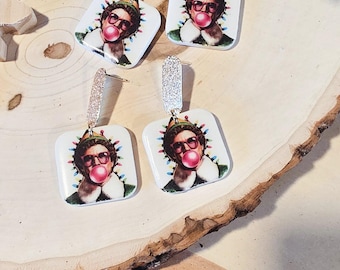 Buddy Bubblegum Christmas Clay Earrings: Handmade, Lightweight, Hypoallergenic, Elf, Holidays, Gifts, Stocking Stuffer