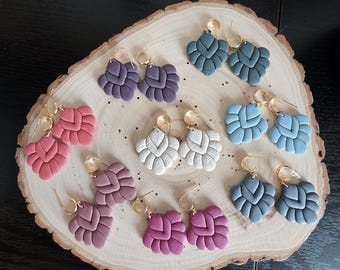Handmade Laurel Braided Polymer Clay Earrings: Lightweight Statement Jewelry, Hypoallergenic