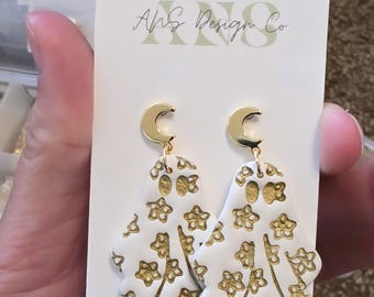 Handmade Ghost Earrings | Boo-tiful Halloween Statement Jewelry, Lightweight, Hypoallergenic