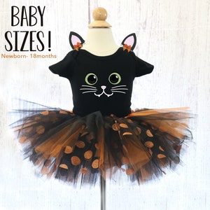 Baby Black Cat Tutu Costume Infant Outfit Black Cat Baby Halloween Costume Newborn-12 month , Black Kitty Costume, Cute Baby Cat Costume