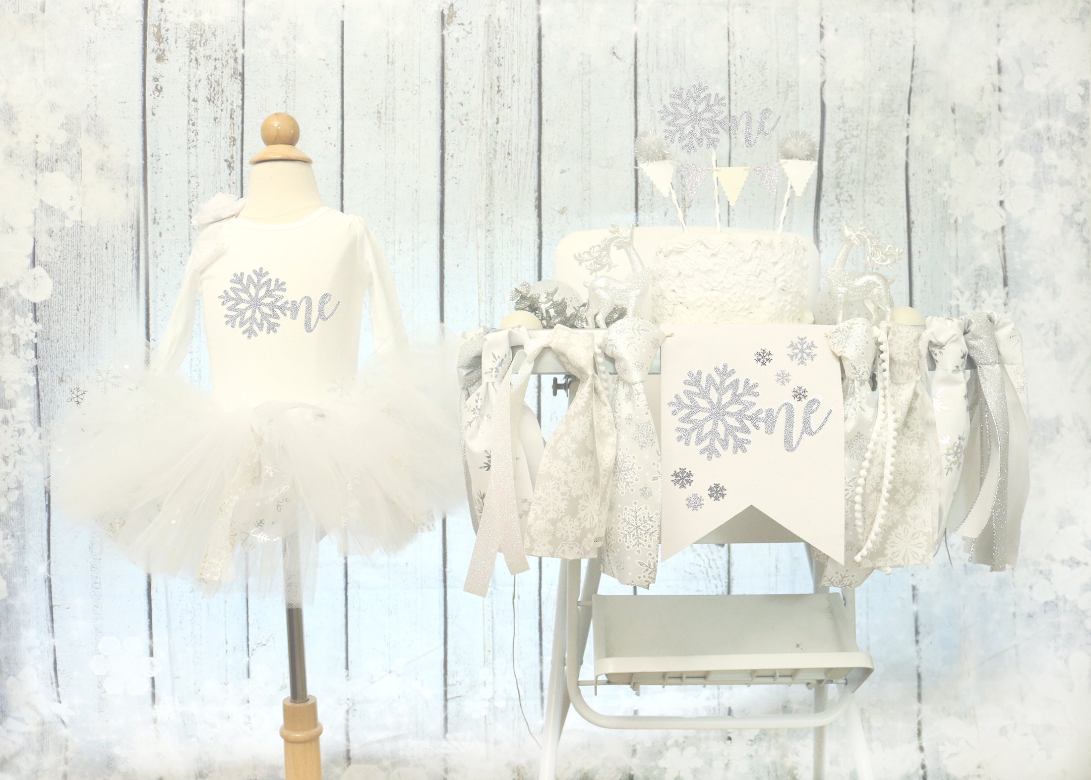 Tenue Tutu Flocon De Neige Personnalisée - Body Anniversaire Fille - Thème Hiver & Fêtes