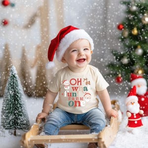 Oh What Fun Birthday Shirt, Baby Boy Christmas Birthday t-shirt Oh What Fun 1st Birthday Santa 1st Birthday Bodysuit