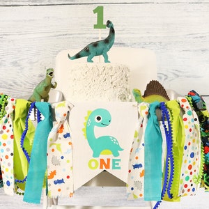 Dinosaur High Chair Banner: First Birthday Dino Party Decor