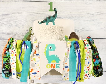 Dinosaur High Chair Banner Dinosaur Birthday Decoration Dinosaur Highchair Banner  First Birthday Baby Boy  Dino Decor Dino Party