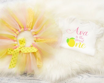Pink Lemonade Birthday Outfit Lemonade First Birthday Tutu 1st Birthday Lemonade First Birthday Outfit Baby Girl First Birthday