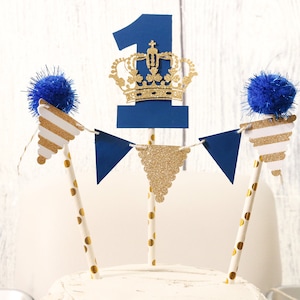 Prince Royal Gateau Danniversaire Bleu Garcon Premier Etsy