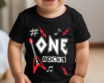 One Rocks 1st Birthday T-Shirt,  Rock Star T-Shirt Custom T-shirt Baby, Toddlers, 1st Birthday Outfit Boy T-shirt