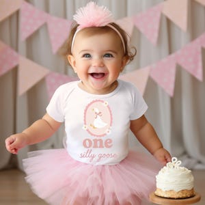 One Silly Goose Birthday Bodysuit Girl 1st Birthday, Baby Goose Bodysuit Spring Bunny 1st Birthday Bodysuit