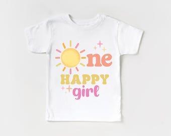 One Happy Girl Sunshine 1st Birthday T-Shirt Girl Sun First Birthday Fun to Be One T-shirt  One in the Sun