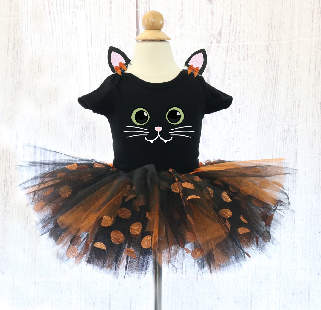 Black Cat Tutu Costume Toddler and Kids Outfit Black