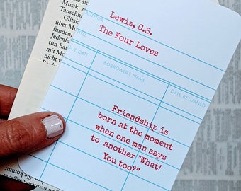 C.S. Lewis Library Card Birthday, Friendship, Thank you, Literary Quote, Bibliophile Gift, Book Lover, Encouragement, Bookworm, bookologyco