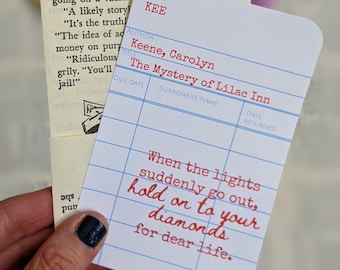 Nancy Drew Library Card Bookmarks, Quotes, Carolyn Keene, Vintage Nancy Drew Gift, Book Lover, Bookish Gift, Reader, Bookology, Literary