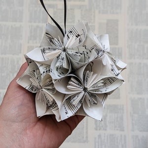 Music Ornament made from Vintage Sheet Music, Teacher Gift, Music Lover, Bookish Gift, Hymn Pages, Bookology Co