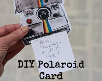 Digital DIY Instant Camera Card | Printable Interactive Greeting Card | Retro Photo Pull-Out