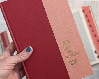 Sense & Sensiblity by Jane Austen, Vintage Red and Pink Book, Classics, Bookish Gift, Book Lover, Bookology Co.