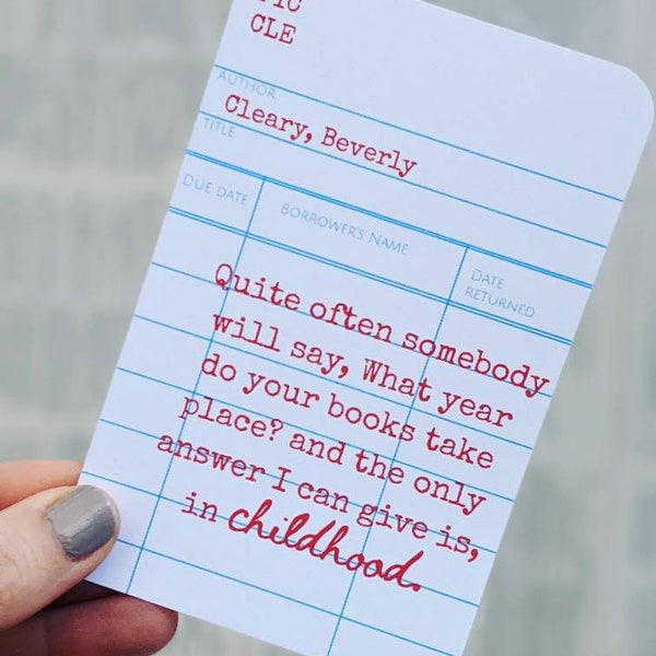 Beverly Cleary Bookmark, Library Card Bookmark, Inspirational Quotes, Book Lover Reader Gift, Ramona Quimby