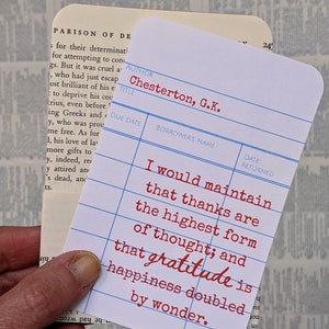 Thank You Card, Literary Quote, Gratitude, G.K. Chesterton Quote, Geeky Card, Book Nerd Gift, Thank You, Appreciation Card, Book Lover Gift