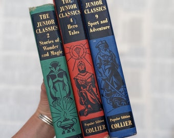 The Junior Classics Children's Book Collection, Volume 2, 4, and 9, Bookish Decor, Baby Shower Gift, Book Lover, Bookology Co.