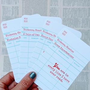 Charles Dickens Book Quote Bookmarks, Library Cards, Great Expectations, Literary Gift, Book Lover, Bookish Gift, Teacher, Literature