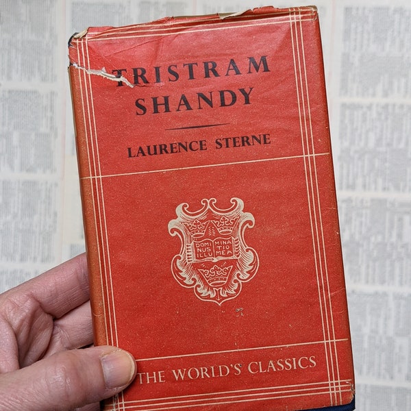 Vintage Pocket Classics, Tristam Shandy by Sterne, Vintage Orange Book, Blue Leather Bound, Classic Books, Book Lover Gift, Bookish, Reader