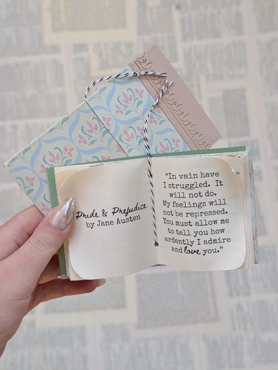 Jane Austen Ornament, Pride and Prejudice Gift, Vintage Book Art, Bookish Home Decor