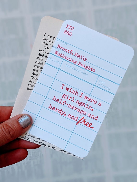 Emily Brontë Bookmarks, Wuthering Heights Quotes, Book Lover Gift, Girl Power, Romantic Quotes, Emily Brontë Gift, Literary, Teacher Gift