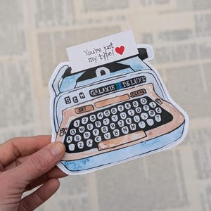 Cartão de máquina de escrever faça você mesmo, você é exatamente o meu tipo, download digital para impressão em PDF, máquina de escrever dia dos namorados, aniversário engraçado, dia dos namorados, Bookology
