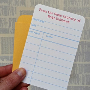 Juego de 20 placas de libros de biblioteca de juegos personalizadas, regalo para gamers, regalo para amantes de los libros, juegos de mesa, juegos, tarjetas de biblioteca, Bookology, Día del Padre