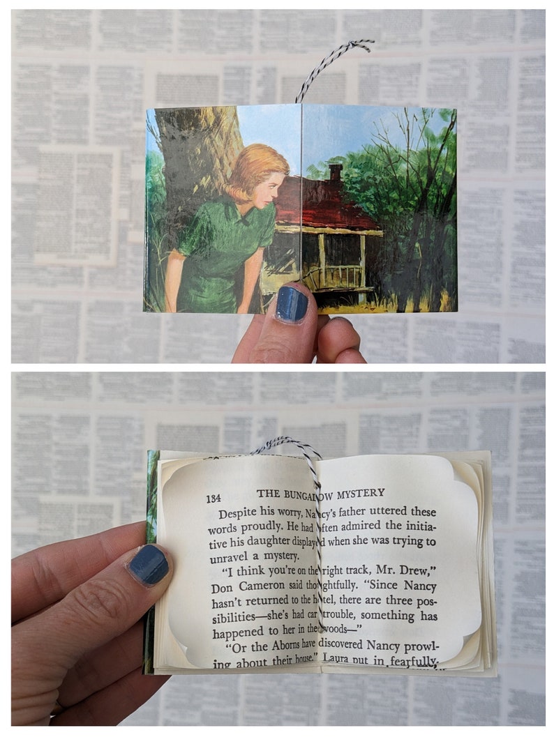 Nancy Drew Book Ornaments from Vintage Books, Bookish Gift, Teacher, Book Lover, Reader Gift, Christmas Ornaments, Book, Bookology Co Bungalow Nancy