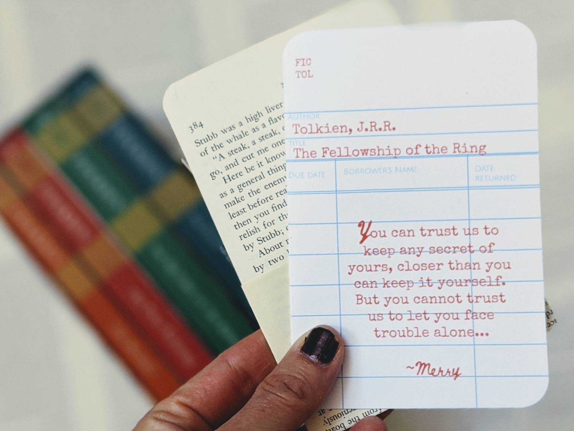 Tolkien Book Quote Friendship Card, Library Card, , Valentine, Galentine, Literary, Bookish, Book Lover, Tolkien Quote Bookology Sympathy