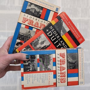 Netherlands, France, and Germany Language Books, Travel Gift, Bookish, Graduation Gift, Traveller, Vintage, Book Lover, 1950s Fathers Day