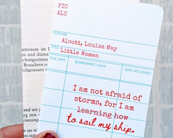 Little Women Encouragement Card, Friendship, Louisa May Alcott Book Quotes, Sail My Ship, Bookish Card, Book Lover Gift, Bookology
