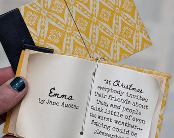 Jane Austen Emma Ornaments with Vintage Book Covers and Pages, Bookish Gift, Reader, Vintage Christmas Ornament, Book Club, Bookology