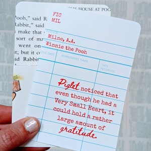 Winnie the Pooh Thank You Card, Piglet Quotes, AA Milne, Gratitude Card, Teacher Appreciation, Book Lover Gift, Bookish, Teacher Gift