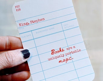 Reading Library Card Bookmarks, Book Quotes, Literary Book Lover Bookish Gift, Literary Quotes, Reader Gift, Bookology Co.  Reader Teacher