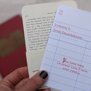 Book Lover Wedding Anniversary Card, Charles Dickens, Literary Quote, Anniversary Gift, Paper First Anniversary, Library, Literary Valentine
