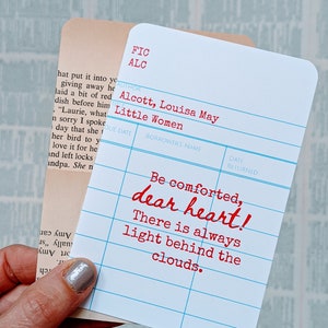 Little Women Encouragement Card, Sympathy, Book Quote, Louisa May Alcott, Bookish Cards, Book Lover Gift, Care Package, Bookology Co